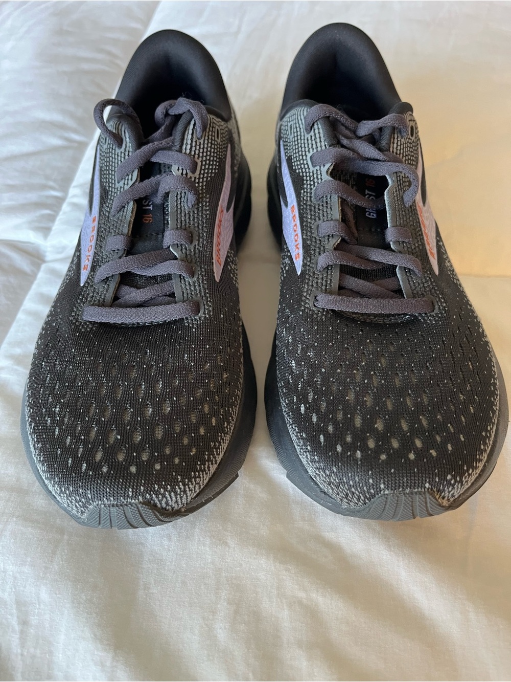 Brooks Gray Running Shoes with Pink Logo Accents
